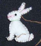 SMALL RUNNING BUNNY  WHITE ORNAMENT