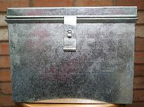 DOCUMENT BOX  SQUARE  FOLK ART TIN