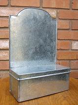 CANDLE OR STORAGE SMALL TIN  FOLK ART TIN