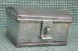DOCUMENT BOX TINY w/DOME TOP FOLK ART TIN