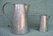 ALE PITCHERS SMALLER FOLK ART TIN