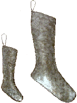 ORNAMENT PUFFED STOCKING FOLK ART TIN
