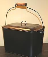 ANTIQUE LUNCH PAIL WITH STRAIGHT SIDES FOLK ART TIN