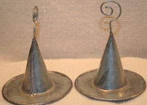 ORNAMENT WITCHES HAT FOLK ART TIN
