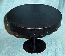 CAKE STAND  FOLK ART TIN