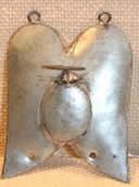 SHARA'S ORNAMENT ANGEL PUFFED W/HEAD AND WINGSFOLK ART TIN