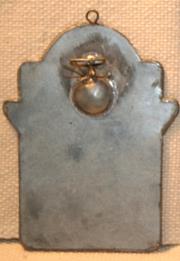 SHARA'S ORNAMENT ANGEL WITH FUNKY WIRE HAIRFOLK ART TIN