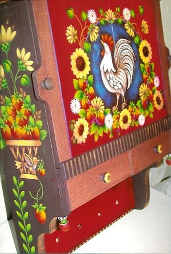 FRENCH COUNTRY ROOSTER CABINET  ROSEMARY WEST, CDA  PATTERN PACKET