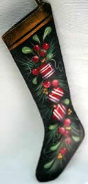 WILLIAMSBURG COLLECTION ISMALL STOCKING WITH PEPPERMINT PATTERN PACKET