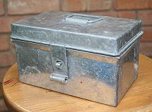 DOCUMENT BOX SMALL RECTANGULAR FOLK ART TIN