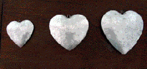 ORNAMENT PUFFED CLASSIC HEART   FOLK ART TIN