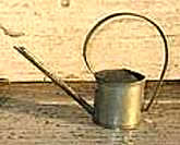 MINI WATER CAN W/LONG SPOUT FOLK ART TIN