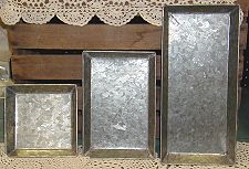 TRAYS - SQUARE AND RECTANGLE FOLK ART TIN