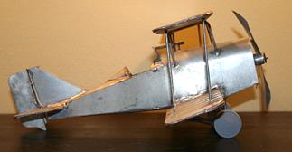 FOLK ART TIN LIZZIE'S - VINTAGE PLANE  FOLK ART TIN